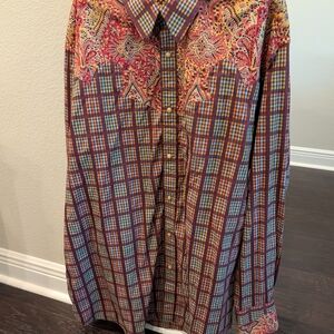 Robert Graham Red and Yellow Plaid With Paisley Accent. Get Your Cowboy On!